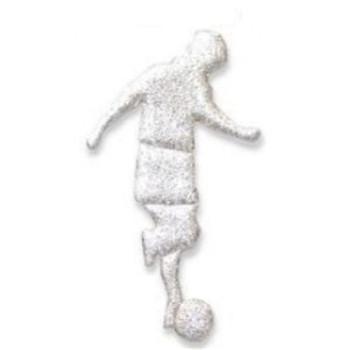 Silver Cracked Ice Soccer Player Cut Out for Centerpieces