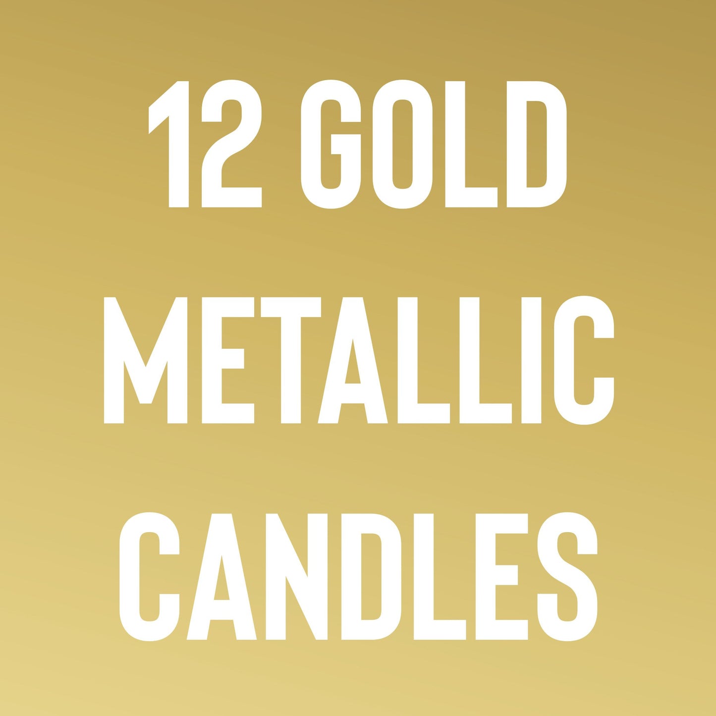 12 Gold Metallic Candles