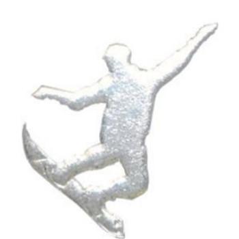 Silver Cracked Ice Snowboarder Cut Out for Centerpieces