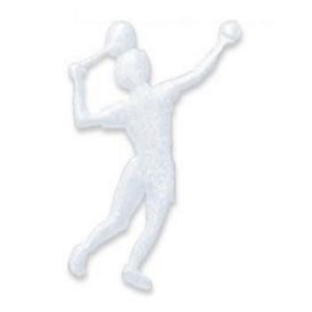 White Cracked Ice Tennis Player Cut Out for Centerpieces
