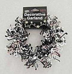 Music Note Garland - Black/Silver