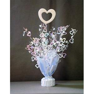 Glitter Top Heart Weight - White Iridescent