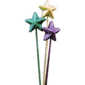 Purple/Gold/Green Glitter Stars