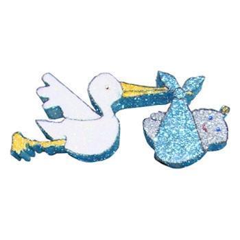 Glittered styrofoam Stork & Baby